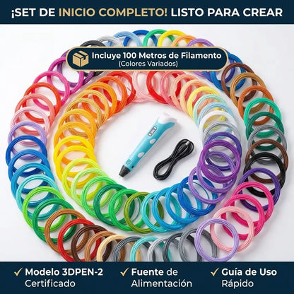 Magic 3D Pen™ - Lapiz 3D con 100 Metros filamentos