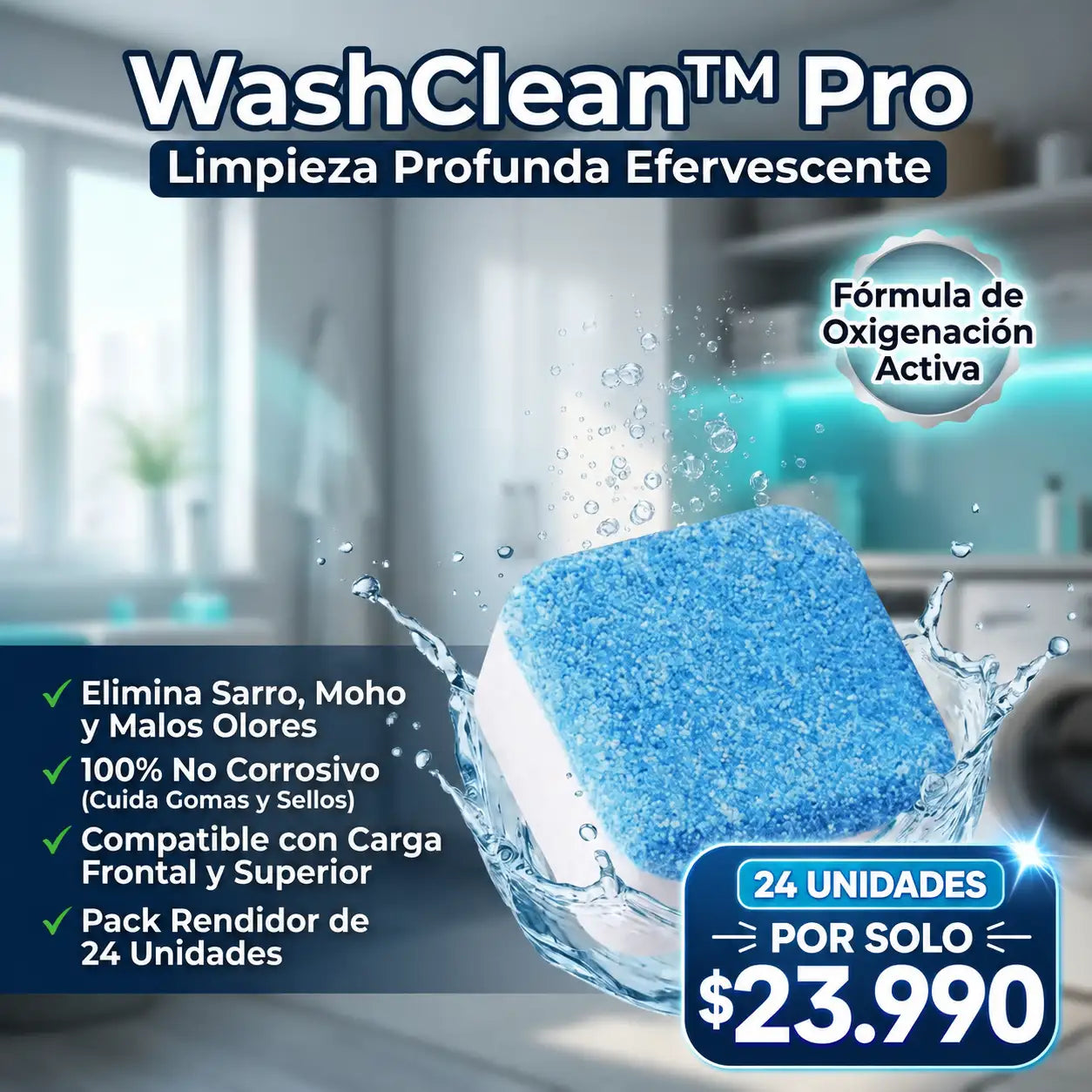 WashClean™ Pro - Pastillas Limpiadoras Para Lavadoras