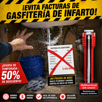 PlumbMax™ Pro - Llave Multifuncional de Gasfitería