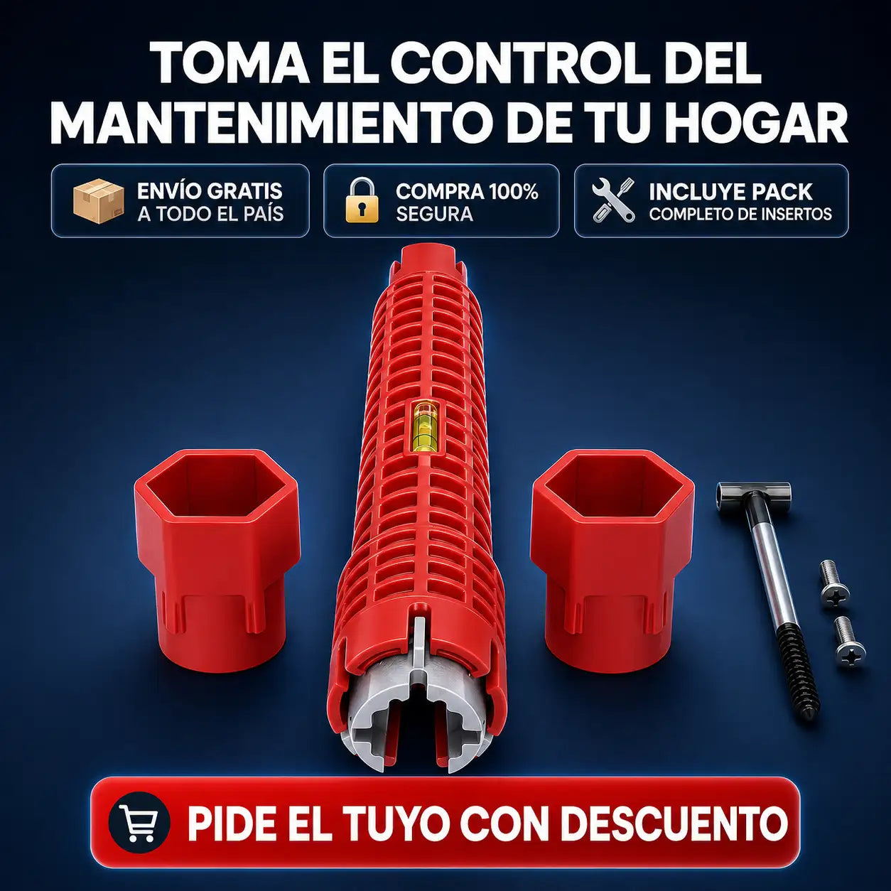 PlumbMax™ Pro - Llave Multifuncional de Gasfitería