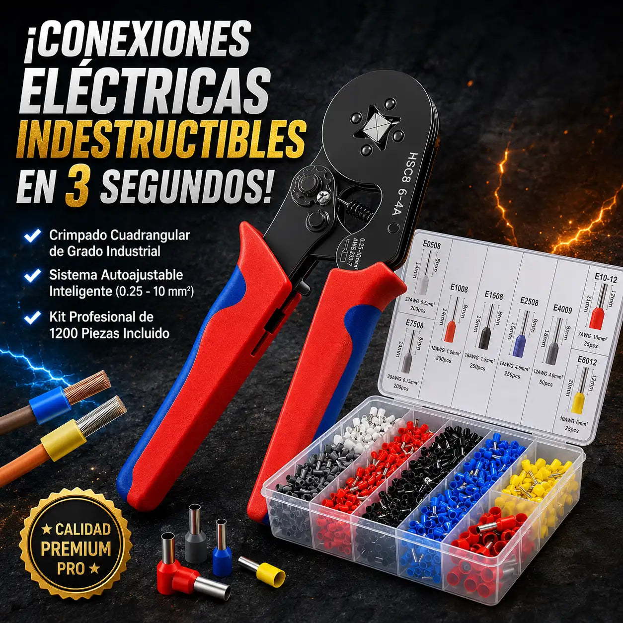 CrimpMaster™ - Alicate Crimpeadora + 1200 terminales