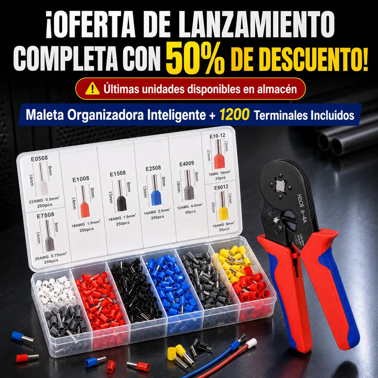 CrimpMaster™ - Alicate Crimpeadora + 1200 terminales
