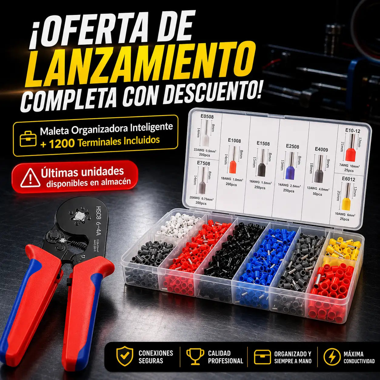 CrimpMaster™ - Alicate Crimpeadora + 1200 terminales