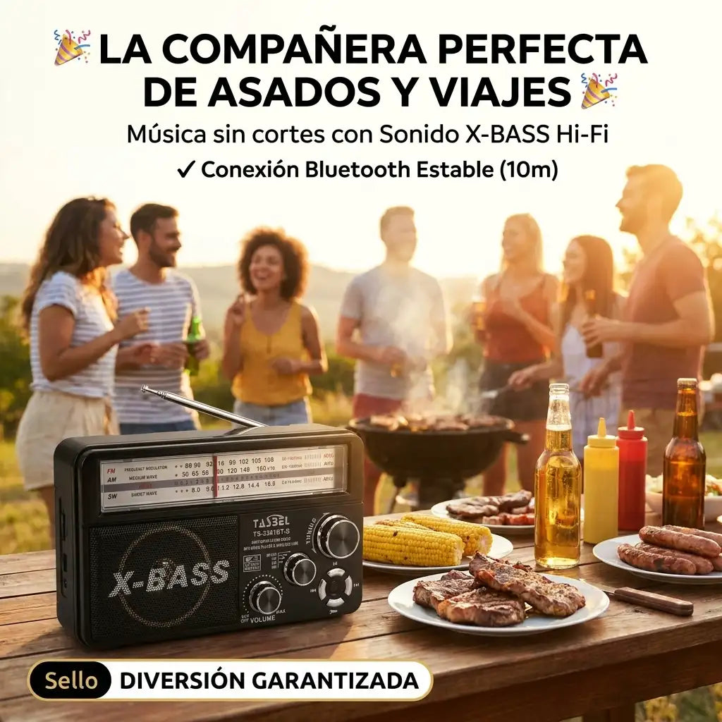RetroSonic™ Solar Pro - Radio Portátil Carga Solar