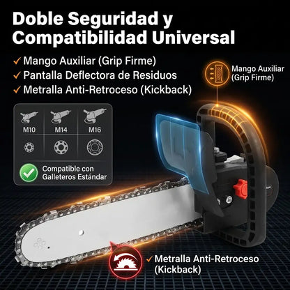 SawMaster™ Turbo - Adaptador motosierra para galletero o esmeril
