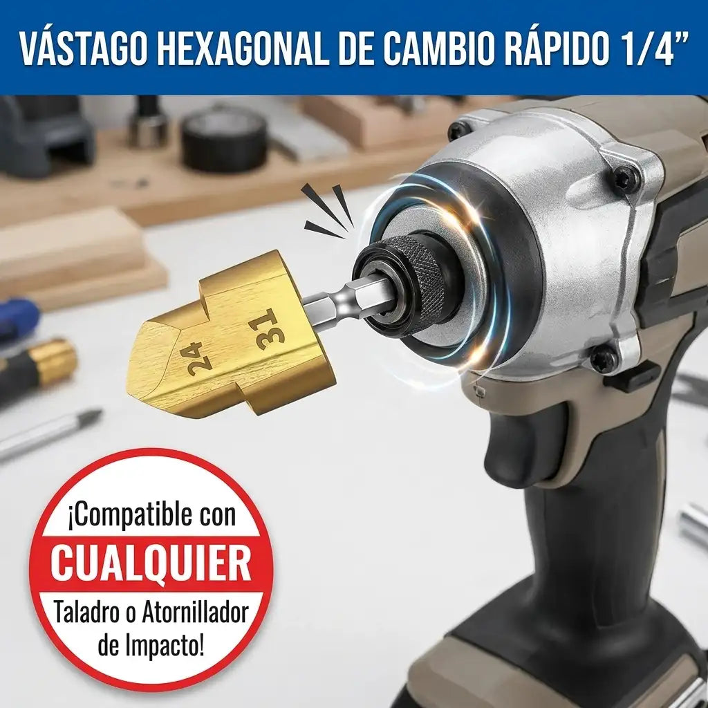 PipeFix™ Pro - Broca para recuperar conexiones de tubo pvc (Set de 3 brocas)