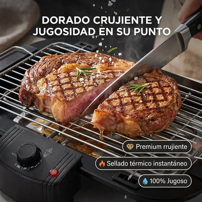 SmokeLess Grill™ - Parrilla Eléctrica de Mesa Antiadherente