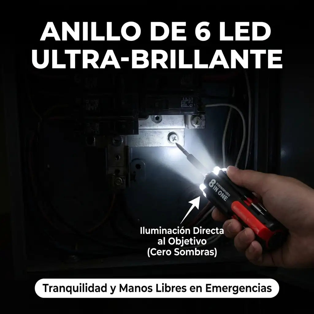 ScrewPro™ - Destornillador 8 En 1 Con Luz