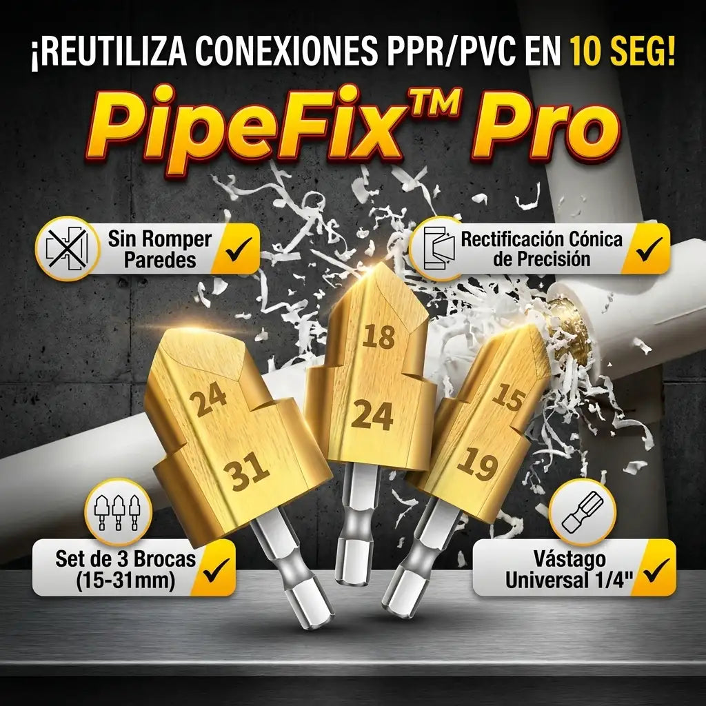 PipeFix™ Pro - Broca para recuperar conexiones de tubo pvc (Set de 3 brocas)