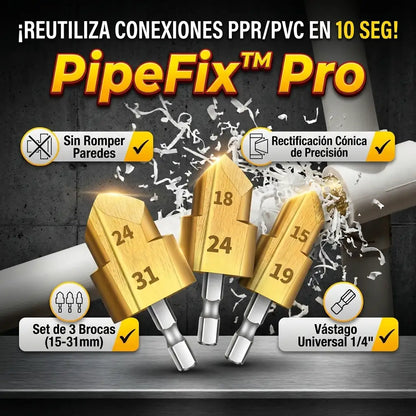 PipeFix™ Pro - Broca para recuperar conexiones de tubo pvc (Set de 3 brocas)