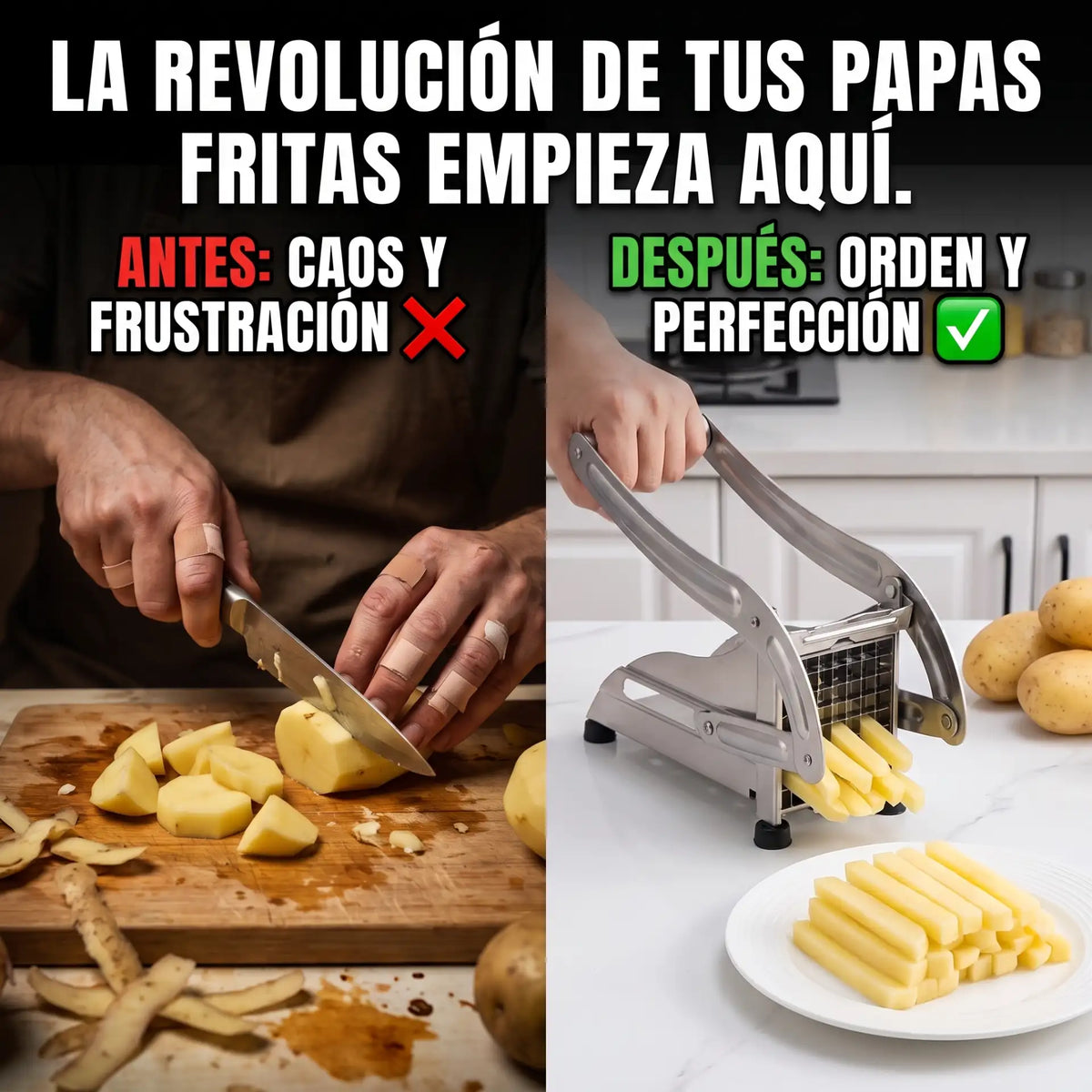 UltraCut™ Pro - Cortador Papas Fritas De Acero Manual