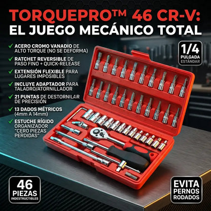 TorquePro™ - Kit de 46 herramientas mecánicas