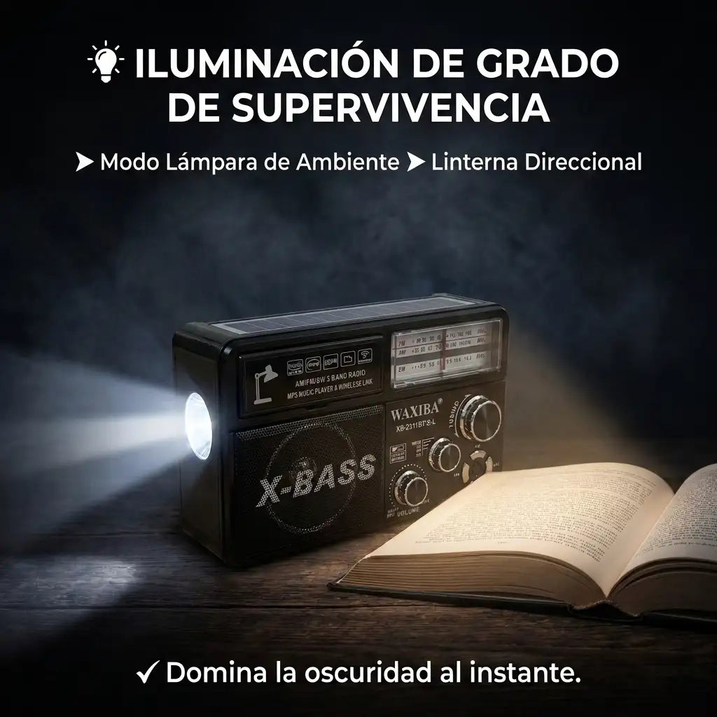 RetroSonic™ Solar Pro - Radio Portátil Carga Solar