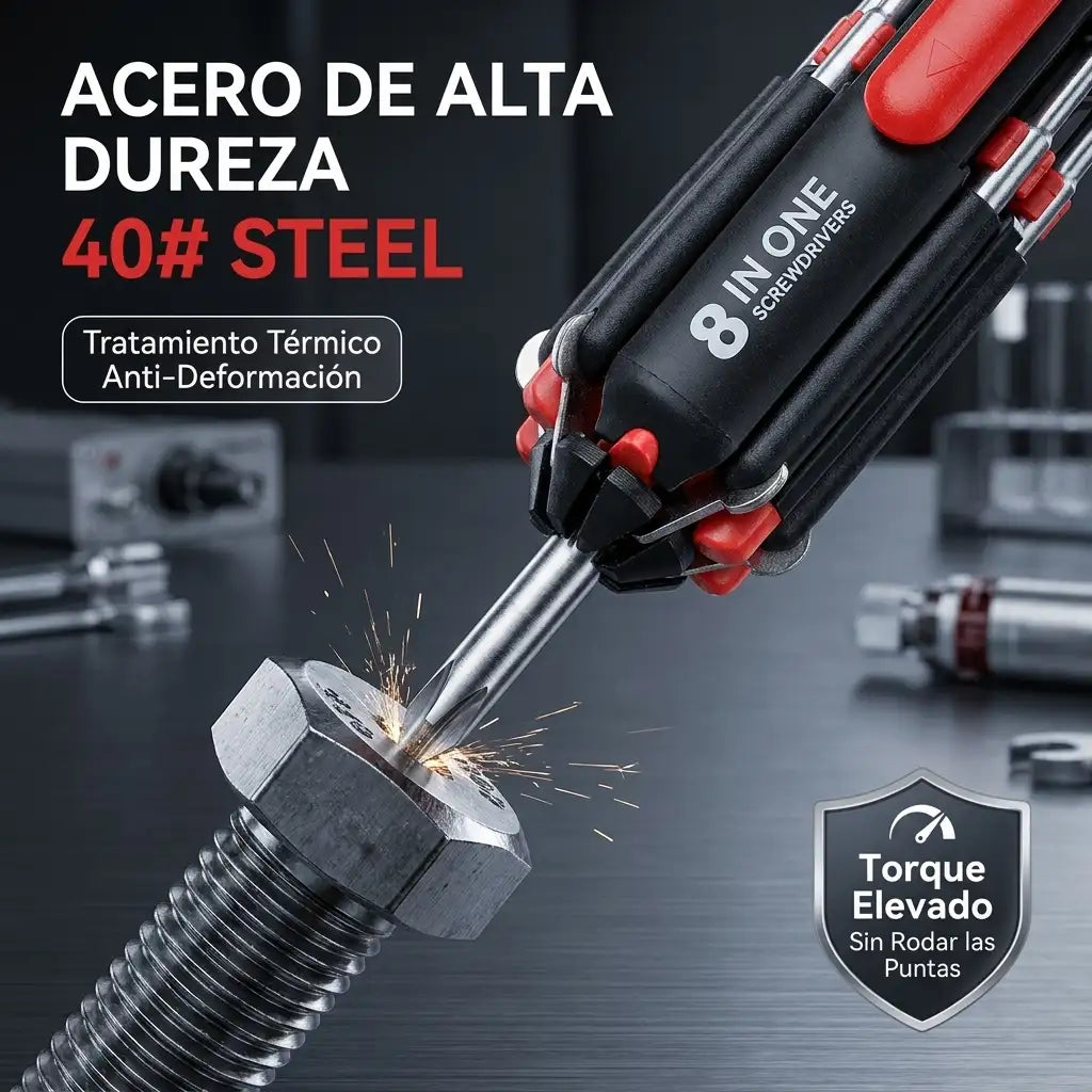 ScrewPro™ - Destornillador 8 En 1 Con Luz