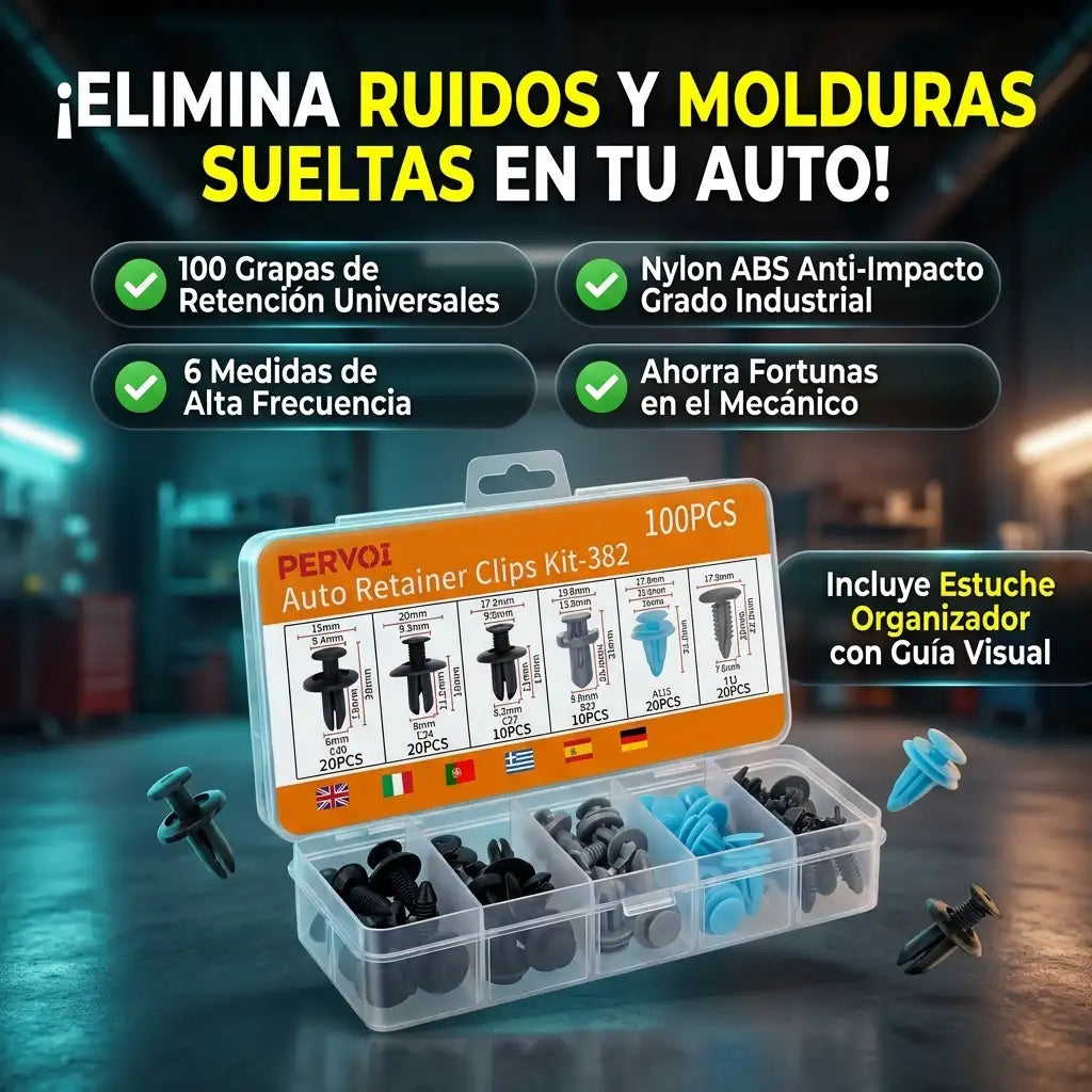 AutoGrip™ Pro - Kit Clips Plásticos Universales Para Vehículo