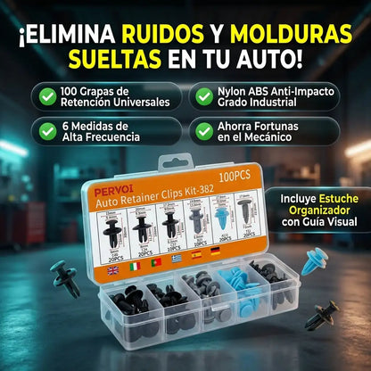 AutoGrip™ Pro - Kit Clips Plásticos Universales Para Vehículo