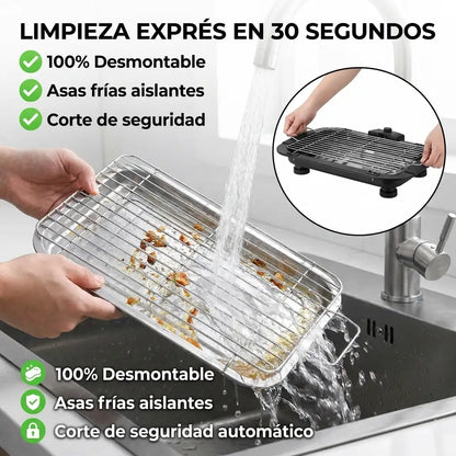 SmokeLess Grill™ - Parrilla Eléctrica de Mesa Antiadherente