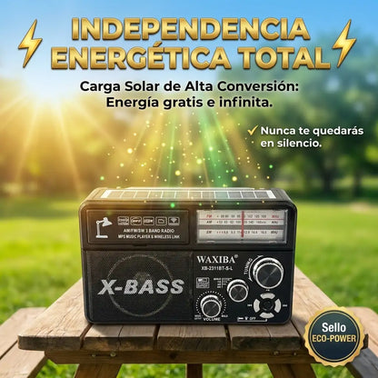 RetroSonic™ Solar Pro - Radio Portátil Carga Solar