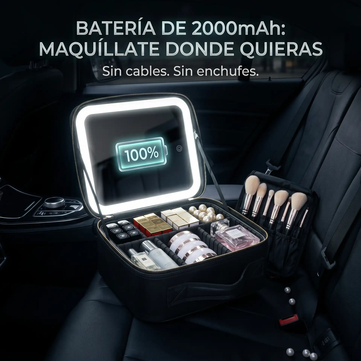 GlamCase™ Pro - Estuche Maquillaje Portátil Con Luz LED