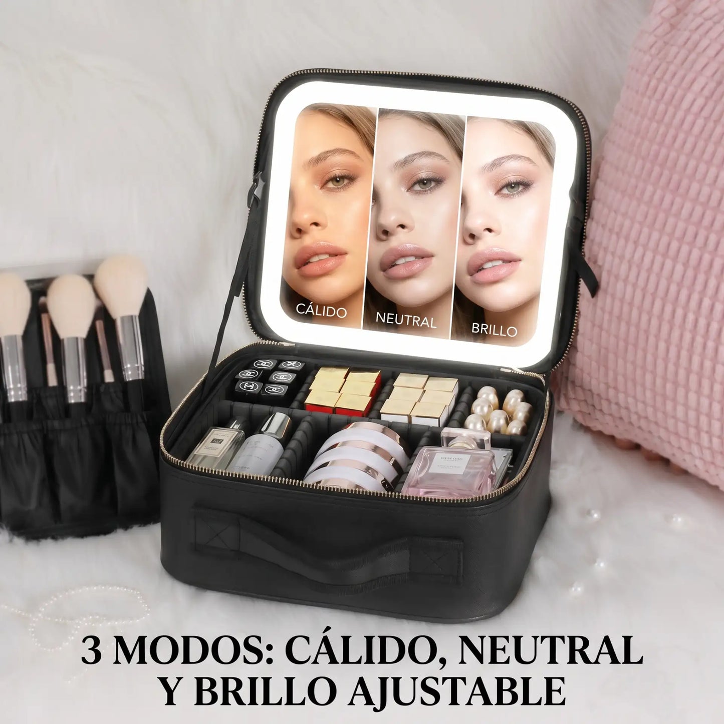 GlamCase™ Pro - Estuche Maquillaje Portátil Con Luz LED