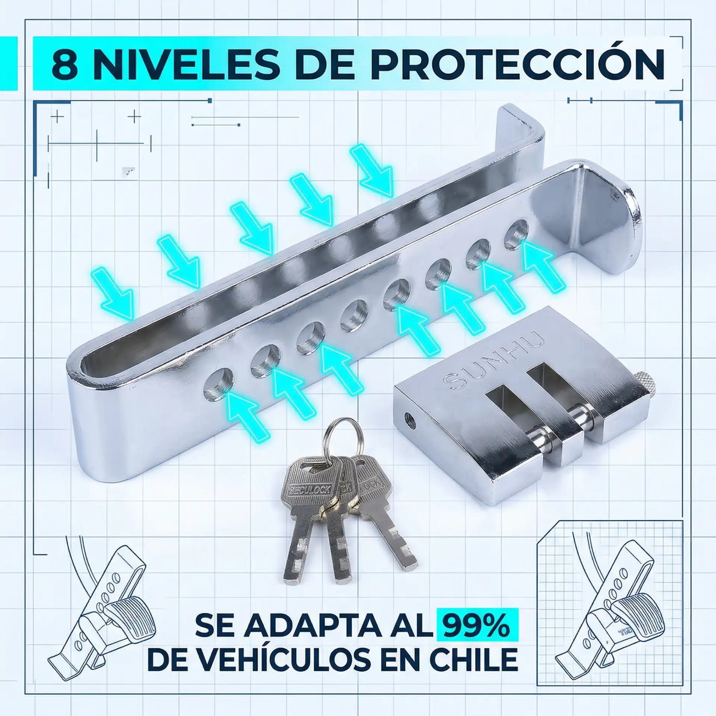 TitanBlock™ - Traba pedal para auto