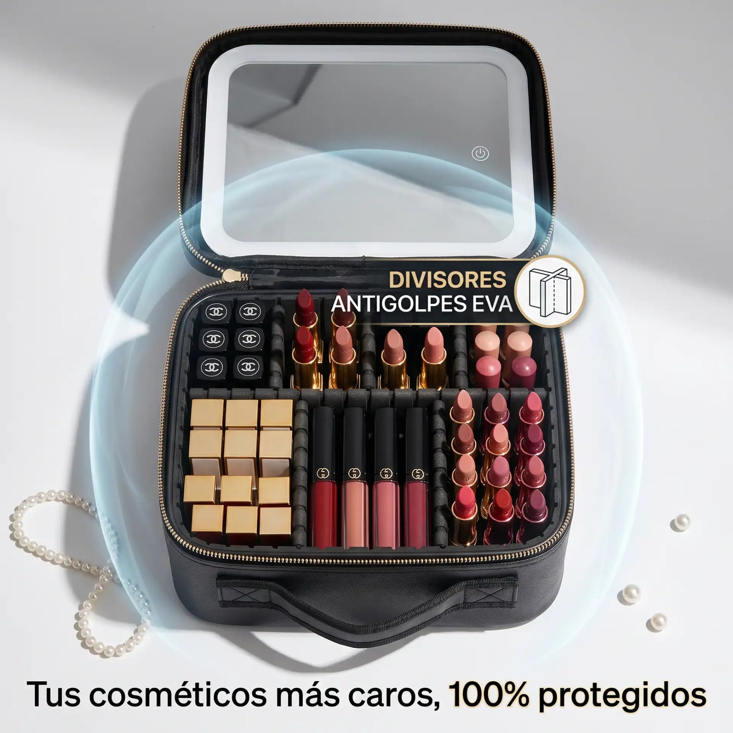 GlamCase™ Pro - Estuche Maquillaje Portátil Con Luz LED
