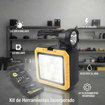 SolarTool Elite - Linterna solar + kit de herramientas