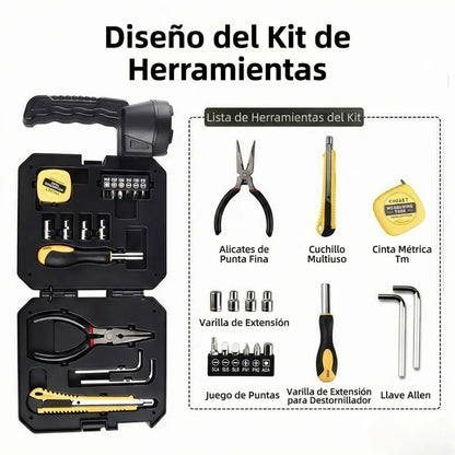 SolarTool Elite - Linterna solar + kit de herramientas