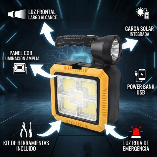SolarTool Elite - Linterna solar + kit de herramientas