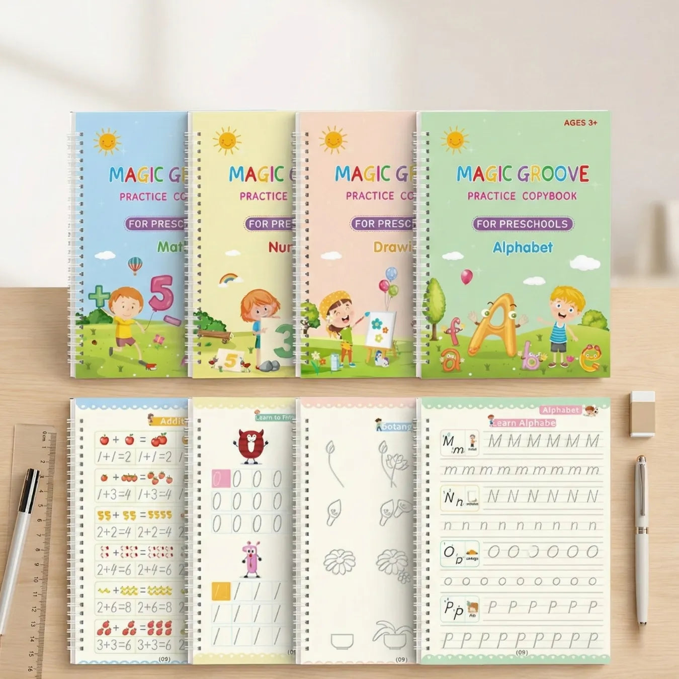 MagicWrite: Set de 4 Cuadernos Magic Caligrafía