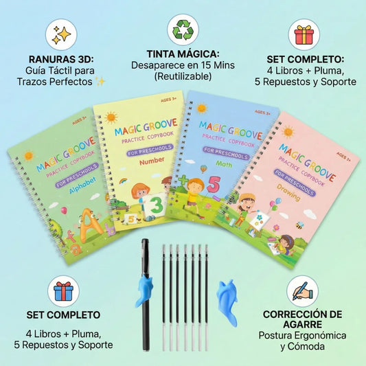 MagicWrite: Set de 4 Cuadernos Magic Caligrafía