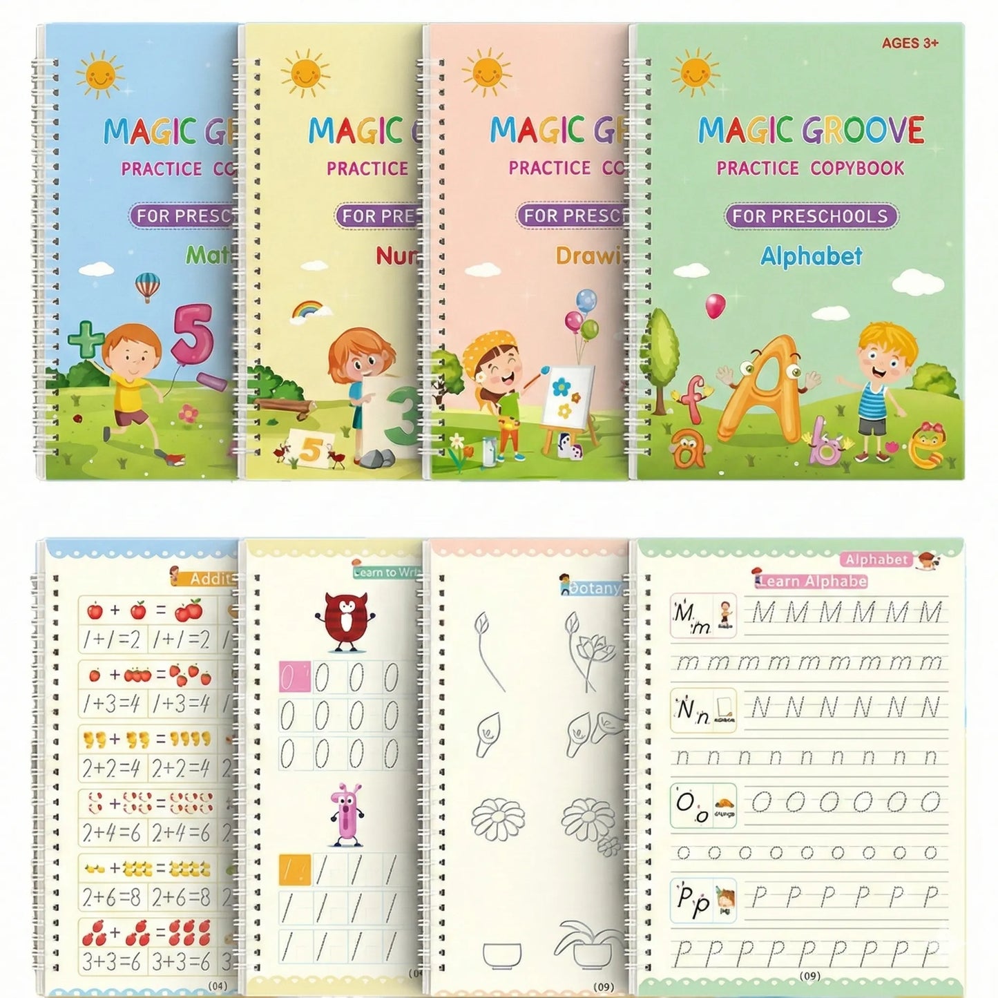 MagicWrite: Set de 4 Cuadernos Magic Caligrafía